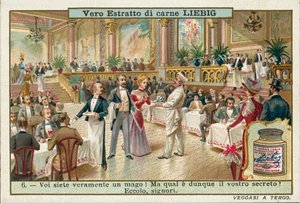 Egy étterem szerencséjének javulása egy új séf alkalmazása után (chromolitho) alkotó: European School