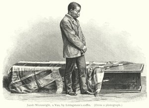 Jacob Wainwright, egy yao, Livingstone koporsójával (metszet) alkotó: European School