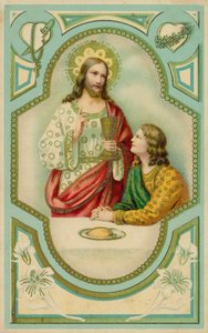 Jézus Krisztus megáldja az áldozó embert (kromolito) alkotó: European School