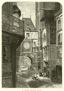 A nagy óra, Rouen (metszet) alkotó: European School