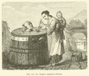 A cangue, kínai kínzás (metszet) alkotó: European School
