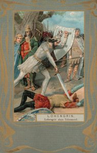 Lohengrin megöli Telremundot (színes litográfia) alkotó: European School