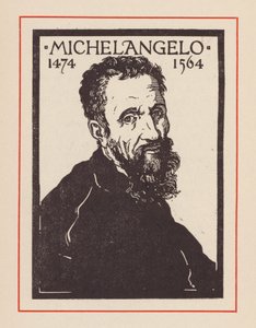 Michelangelo, olasz reneszánsz művész és építész (litho) alkotó: European School