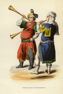 III. Edward uralkodásának angol zenészei (színes metszet) alkotó: European School