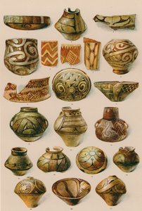 Díszítés: Dél-Oroszország, Rumánia, Észak-Görögország, a kőkorszak vége a bronzkor kezdetéig (színes litográfia). alkotó: European School