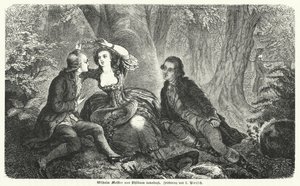 Philinen megkoronázza Wilhelm Meistert koszorúval: jelenet Johann Wolfgang Goethe Wilhelm Meisters Lehrjahre című regényéből (metszet) alkotó: European School