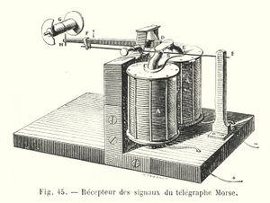 Morse távírójelek vevője (metszet) alkotó: European School