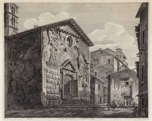 Domitianus-villának maradványai, Róma, Olaszország (metszet) alkotó: European School
