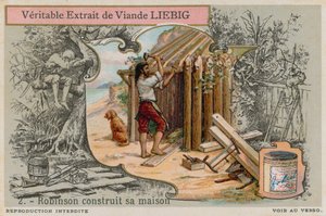 Robinson Crusoe építi a kunyhóját alkotó: European School