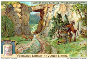 Homokkő híd a White Canyonban, Virginia (chromolitho) alkotó: European School
