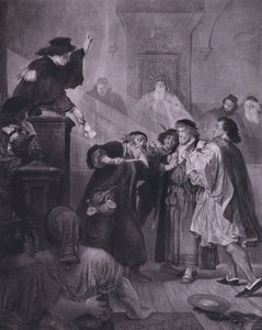 Jelenet Shakespeare A velencei kereskedő című művéből (IV. felvonás, 1. jelenet) (litho) alkotó: European School