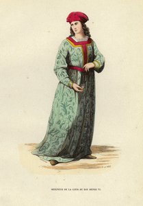 VI. Henrik király udvarának ura (színes metszet) alkotó: European School