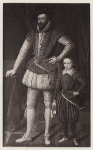 Sir Walter Raleigh és fia (litho) alkotó: European School