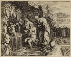 Susanna és a vének (metszet) alkotó: European School