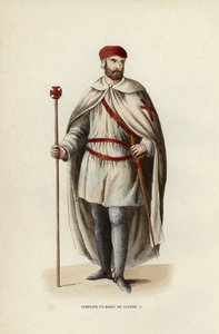 Templar In War Dress (színes metszet) alkotó: European School
