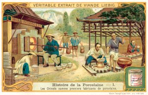A kínaiak, a porcelán (chromolitho) első gyártói alkotó: European School