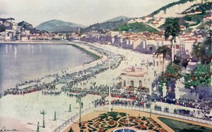 A Praia da Lapa és a Praca da Gloria, pillantás a november 15-i katonai parádéra, a Brazil Köztársaság megalapításának évfordulójára (színes lithó) alkotó: European School
