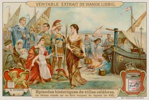 A velenceieket 452-ben a hunok a lagúnába kergetik alkotó: European School