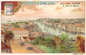 Manila kikötője (chromolitho) alkotó: European School