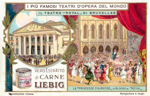 Theatre Royal de la Monnaie, Brüsszel (chromolitho) alkotó: European School