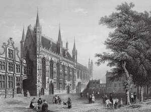 Városháza, Brugge (metszet) alkotó: European School