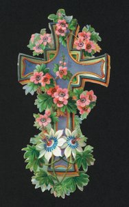 Viktoriánus töredékek: Szent kereszt (chromolitho) alkotó: European School