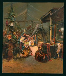 Látogatók egy állatkertben (chromolitho) alkotó: European School