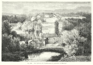 A Huningue halgazdaság külső képe (metszet) alkotó: European School