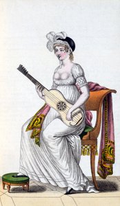 Nő gitárral, 18. század vége alkotó: European School