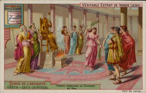 Zeusz, az ókori Görögország istene (chromolitho) alkotó: European School