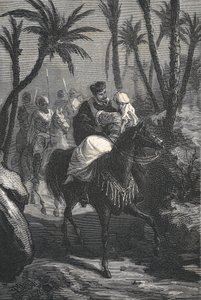 Cervantes lovon ül egy nővel egy oázisban alkotó: Eusebio Planas