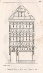 15. századi faház rue Malpalu n ° 90-92 alkotó: Eustache Hyacinthe Langlois