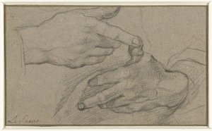 Két kéz tanulmányozása alkotó: Eustache Lesueur