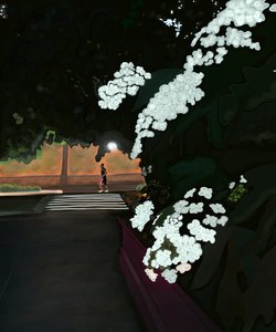 Reggel 6 óra. Esős reggel és kocogó. Prospect park west (digitális művészet) alkotó: Evan Sklar