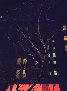 Hajnalban, Brooklyn (digitális művészet) alkotó: Evan Sklar