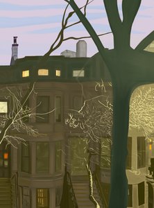 Brownstone At Night (digitális művészet) alkotó: Evan Sklar