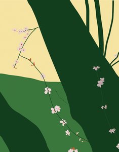 Cherry Blossoms, 2015 (kézzel rajzolt egy iPad-en egy Apple ceruzával) alkotó: Evan Sklar