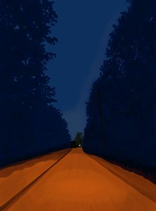 Dirt Road At Night, Brooklyn (digitális művészet) alkotó: Evan Sklar