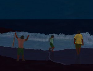 Final fire Island Beach At Night (digitális művészet) alkotó: Evan Sklar
