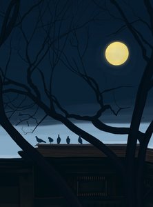 Öt galamb a tetőn (digitális művészet) alkotó: Evan Sklar