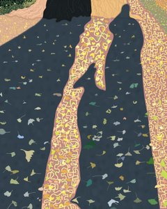 Ginko levelek és árnyékok, Brooklyn (digitális művészet) alkotó: Evan Sklar