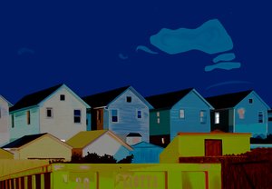 Houses In Queens (digitális művészet) alkotó: Evan Sklar