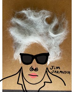 Jim Jarmusch (kollázs rajz) alkotó: Evan Sklar