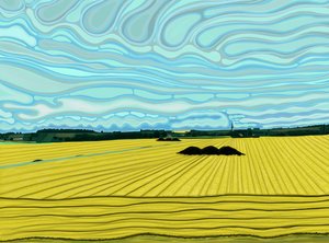 Calais külvárosa, Franciaország (digitális művészet) alkotó: Evan Sklar