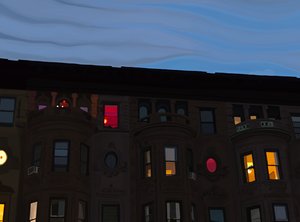 Sorházak színes és megvilágított ablakok, Brooklyn (digitális művészet) alkotó: Evan Sklar
