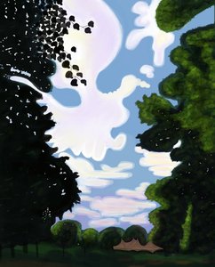 Sátor és égbolt, Prospect Park 2018 (kézzel rajzolva egy iPad-en, Apple ceruzával) alkotó: Evan Sklar