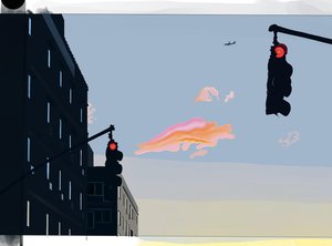 Az égbolt látványa a Gowanus kereszteződésben (digitális művészet) alkotó: Evan Sklar