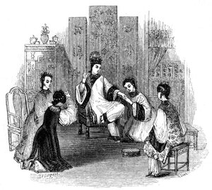 Menyasszonnyal síró kínai lányok, 1847