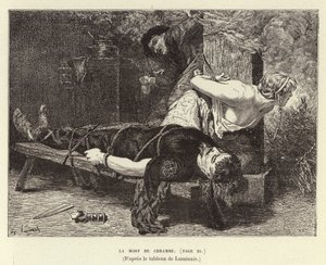 La Mort de Chramme. Chram halála, I. Chlothar fia, a frankok királya, 561 (metszet)