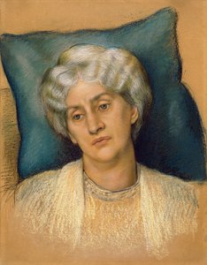 Tanulmány a „The Hour Glass”-hoz: Mrs. William Morris portréja. c.1904-05 (pasztell papíron) (28828-as tanulmány)